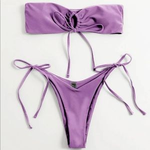 SHEIN strapless bikini tops - tops only, size XS in purple, green, red, brown